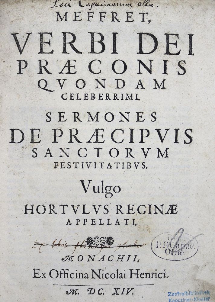 Große Abbildung Nr.1: 125-312 Meffreth.: (Alte Drucke, Handschriften und Theologie)