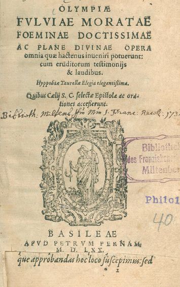 Große Abbildung Nr.1: 125-322 Morata,O.F.: (Alte Drucke, Handschriften und Theologie)
