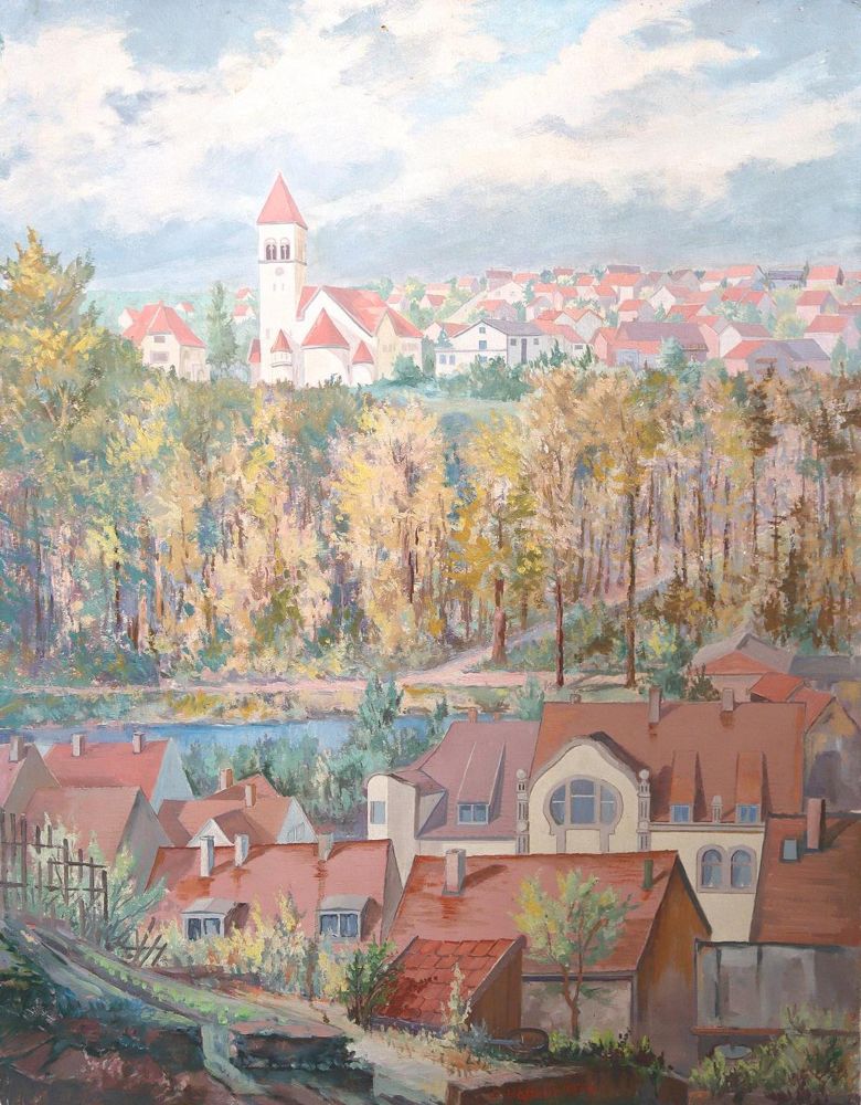 Große Abbildung Nr.1: 125-3237 Dillweissenstein mit Liebfrauenkirche.: (Deutschland, Pforzheim)