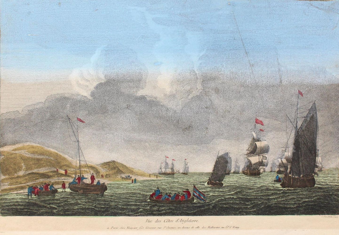 Große Abbildung Nr.1: 125-3352 Vue des Cotes d'Angleterre.: (Ausland, Grossbritannien)