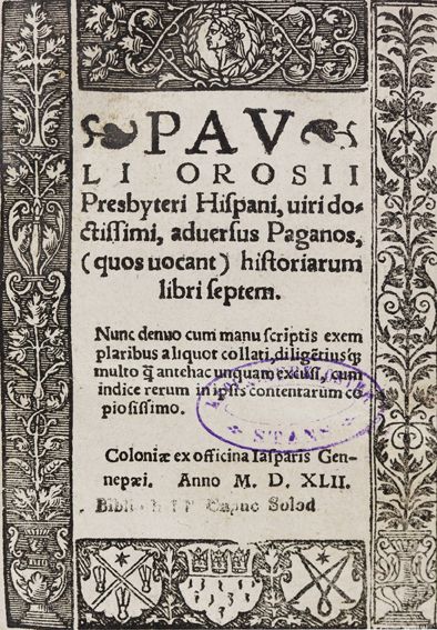 Große Abbildung Nr.1: 125-336 Orosius,P.: (Alte Drucke, Handschriften und Theologie)