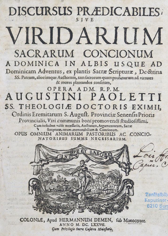Große Abbildung Nr.2: 125-340 Paoletti,A.: (Alte Drucke, Handschriften und Theologie)