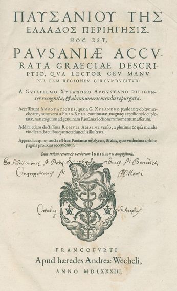 Große Abbildung Nr.1: 125-341 Pausanias.: (Alte Drucke, Handschriften und Theologie)