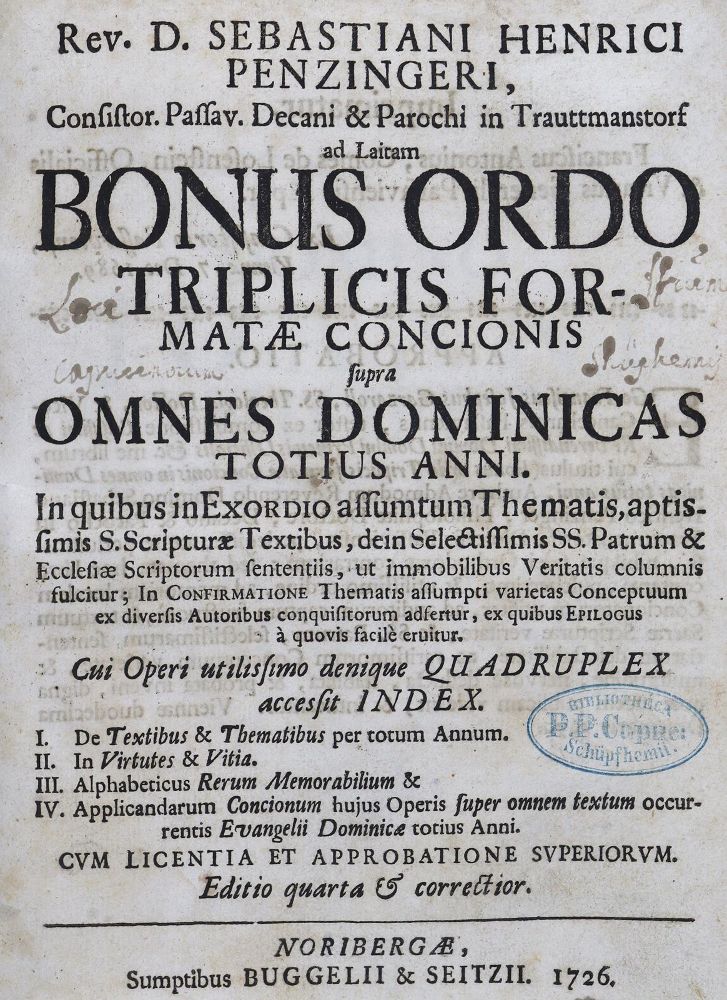 Große Abbildung Nr.2: 125-342 Penzinger,S.H.: (Alte Drucke, Handschriften und Theologie)