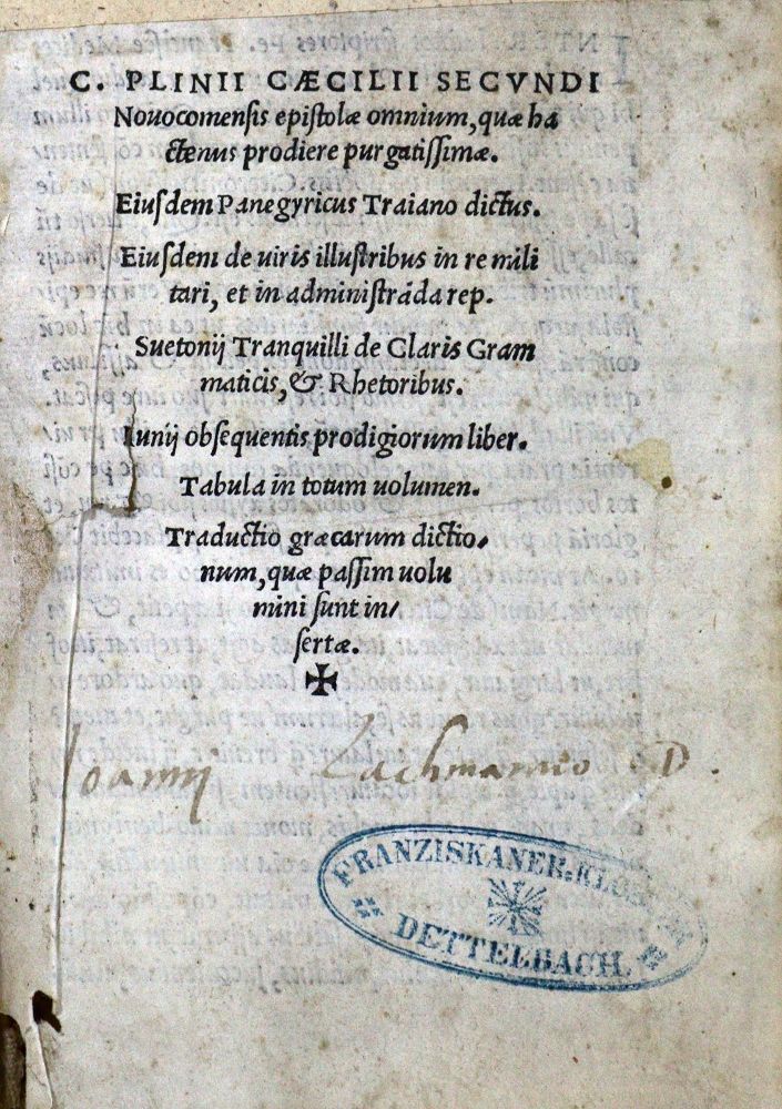 Große Abbildung Nr.1: 125-350 Plinius Secundus,C.: (Alte Drucke, Handschriften und Theologie)