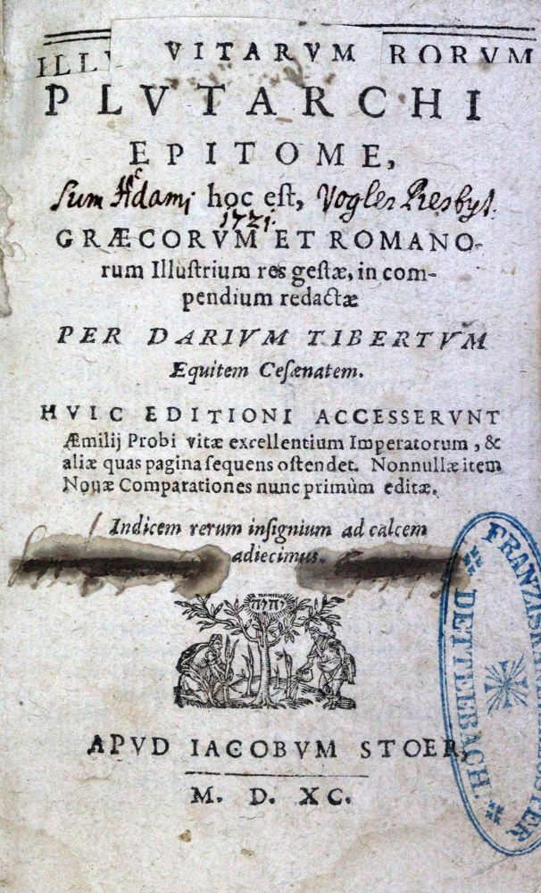 Große Abbildung Nr.1: 125-352 Plutarch.: (Alte Drucke, Handschriften und Theologie)