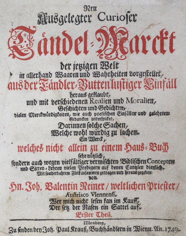 Große Abbildung Nr.2: 125-365 Reiner,J.V.: (Alte Drucke, Handschriften und Theologie)