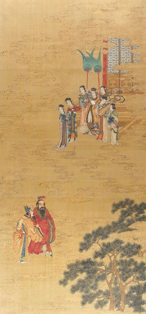 Große Abbildung Nr.1: 125-3723 Chinesische Seidenmalerei.: (Künstlergraphik, China)
