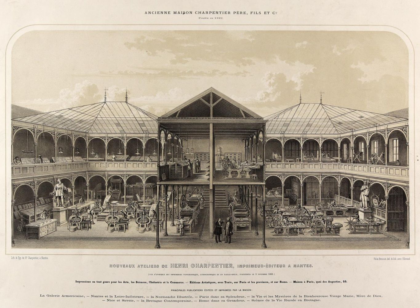 Große Abbildung Nr.1: 125-3758 Die neue Druckerei Henri Charpentiers in Nantes.: (Künstlergraphik)