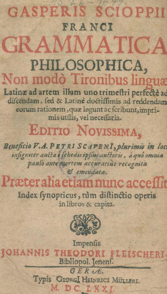 Große Abbildung Nr.1: 125-384 Schoppe,C.: (Alte Drucke, Handschriften und Theologie)