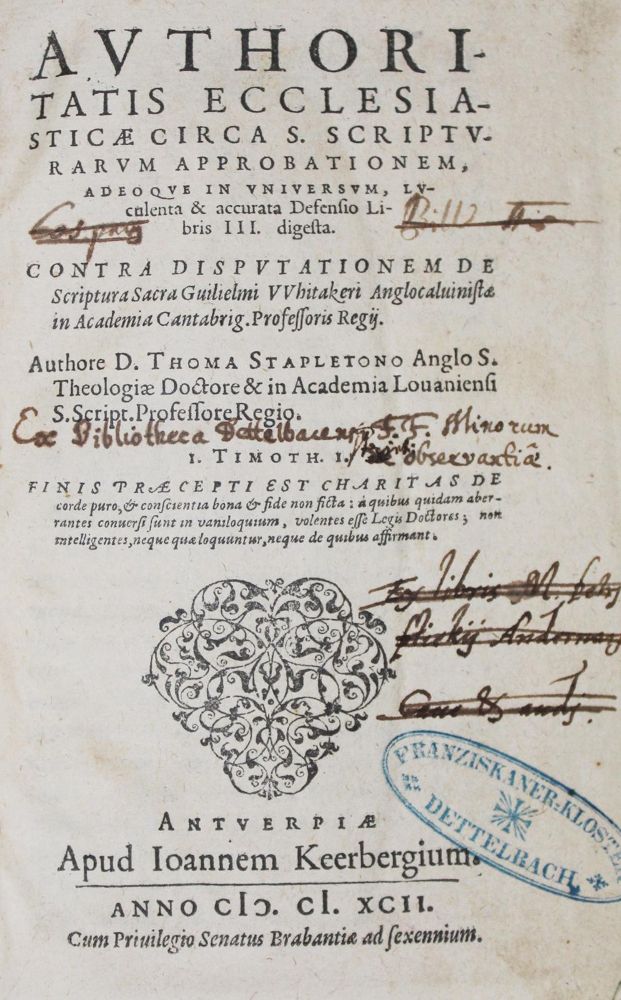 Große Abbildung Nr.1: 125-401 Stapleton,T.: (Alte Drucke, Handschriften und Theologie)