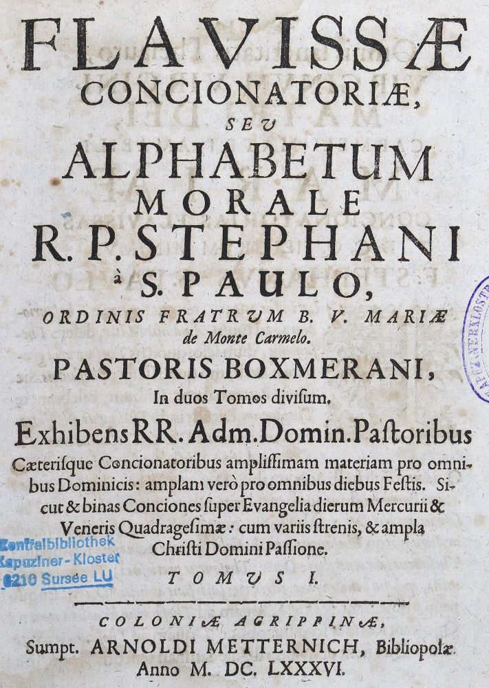 Große Abbildung Nr.1: 125-402 Stephanus a S.Paulo.: (Alte Drucke, Handschriften und Theologie)