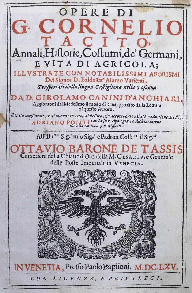 Große Abbildung Nr.2: 125-408 Tacitus,C.: (Alte Drucke, Handschriften und Theologie)