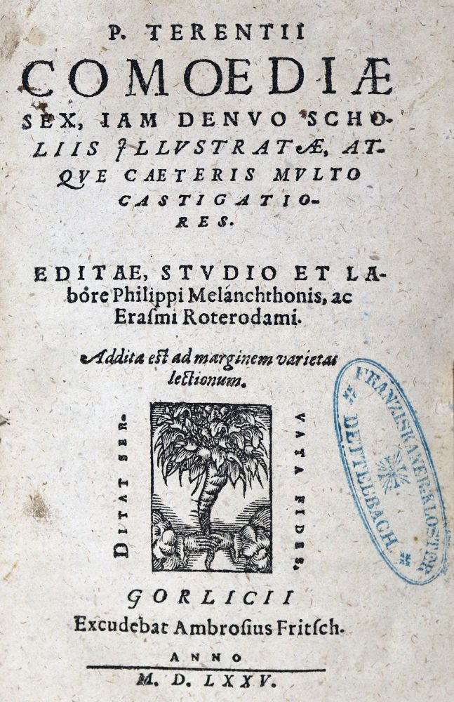 Große Abbildung Nr.1: 125-411 Terentius Afer,P.: (Alte Drucke, Handschriften und Theologie)