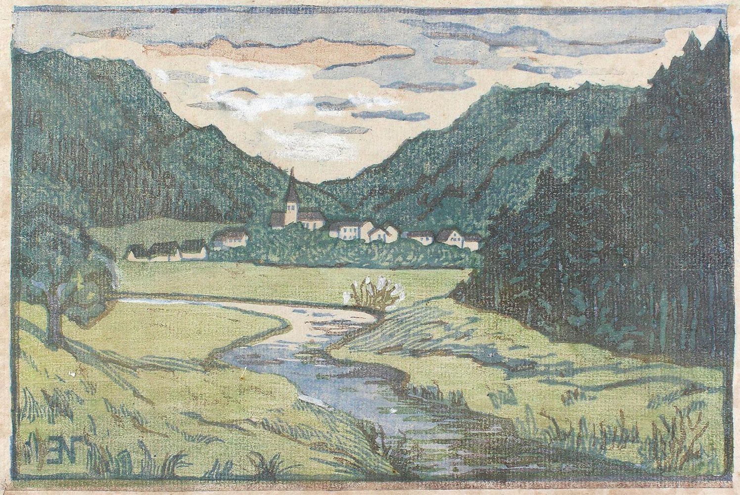 Große Abbildung Nr.2: 125-4120 Nachtigall, Emma: (Künstlergraphik)