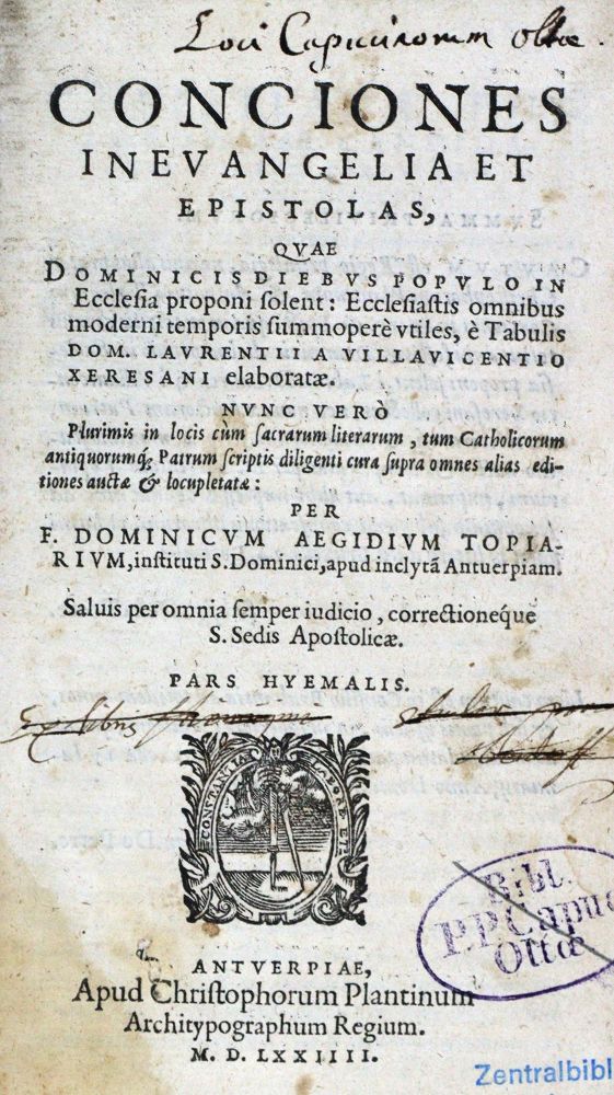 Große Abbildung Nr.3: 125-423 Topiarius,A.: (Alte Drucke, Handschriften und Theologie)