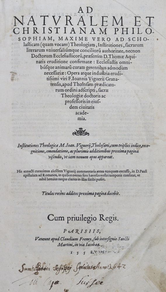 Große Abbildung Nr.1: 125-435 Viguier,J.: (Alte Drucke, Handschriften und Theologie)