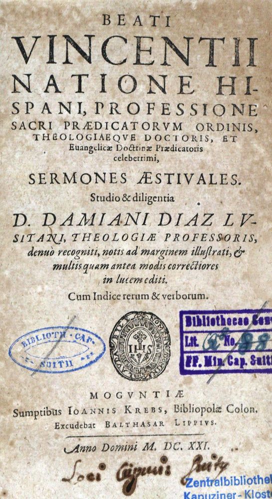 Große Abbildung Nr.6: 125-436 Vinzenz, Hl.: (Alte Drucke, Handschriften und Theologie)