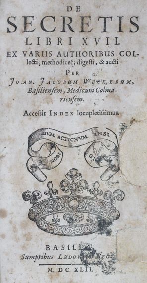 Große Abbildung Nr.1: 125-441 Wecker,J.J.: (Alte Drucke, Handschriften und Theologie)