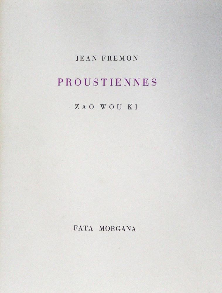 Große Abbildung Nr.3: 125-4474 Fremon,J.: (Künstlergraphik, Zao Wu-Ki)