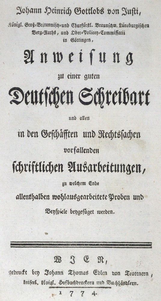 Große Abbildung Nr.1: 125-471 Justi,J.H.G.v.: (Briefsteller)