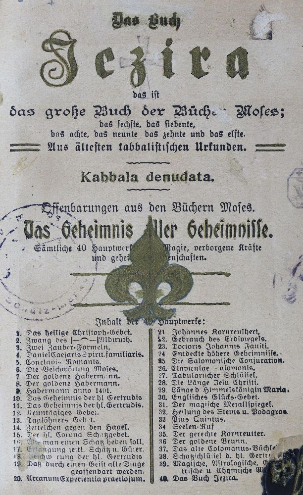Große Abbildung Nr.1: 125-481 Buch Jezira, Das,: (Grenzwissenschaften und Okkultismus)