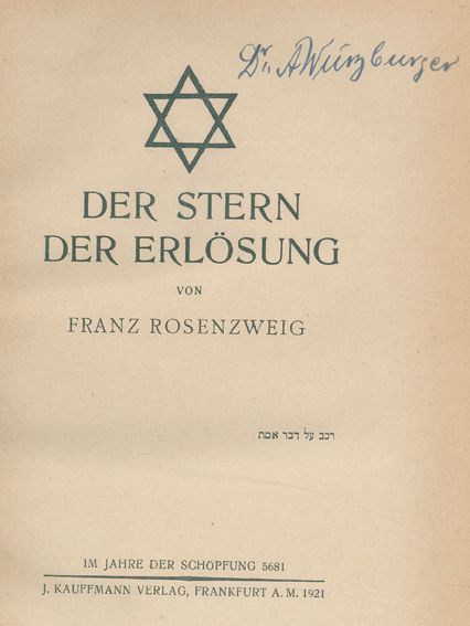 Große Abbildung Nr.1: 125-498 Rosenzweig,F.: (Judaica)