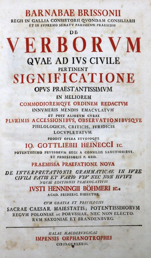 Große Abbildung Nr.2: 125-501 Brisson,B.: (Juridica und Kriminologie)
