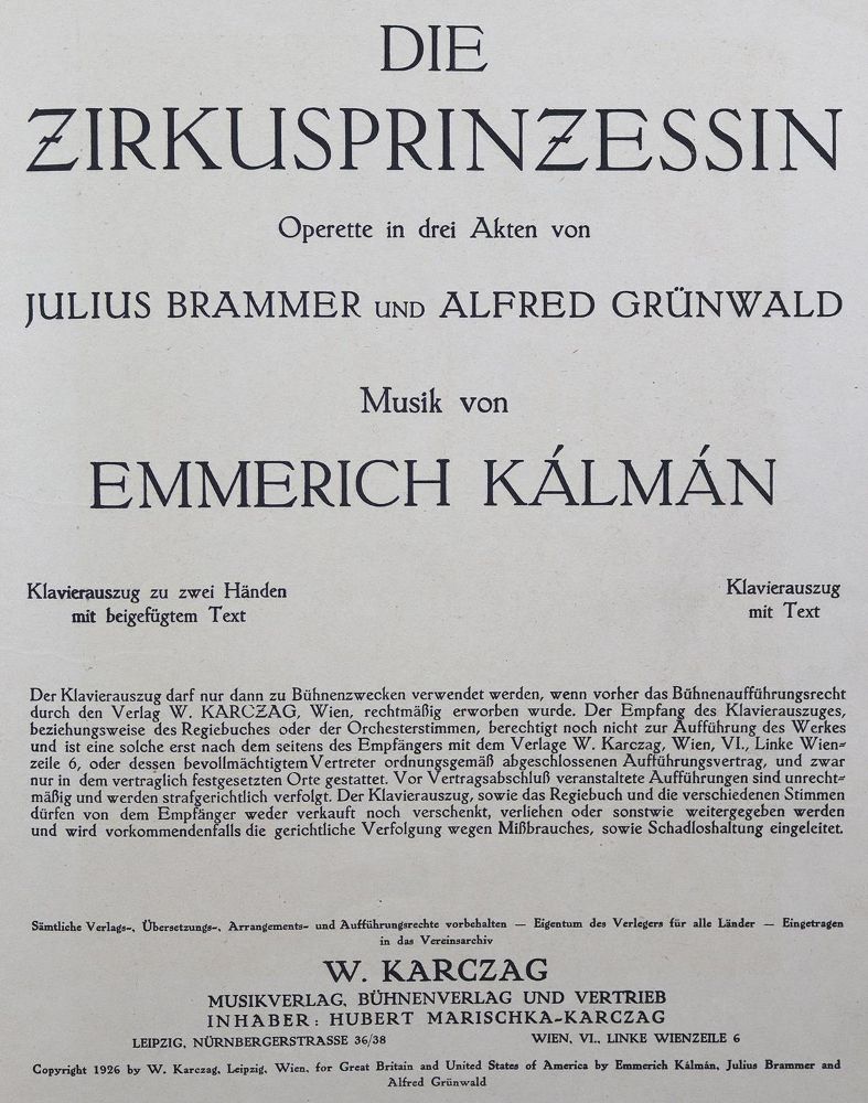 Große Abbildung Nr.2: 125-580 Kalman,E.: (Musik)