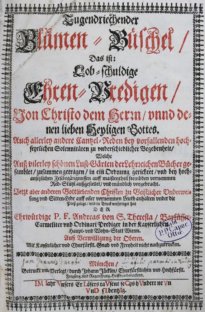 Große Abbildung Nr.2: 125-6 Andreas a Sancta Theresia.: (Alte Drucke, Handschriften und Theologie)