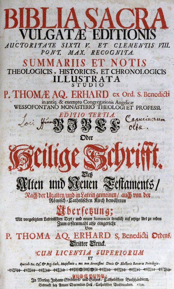 Große Abbildung Nr.1: 125-60 Biblia latino-germanica.: (Bibeln)