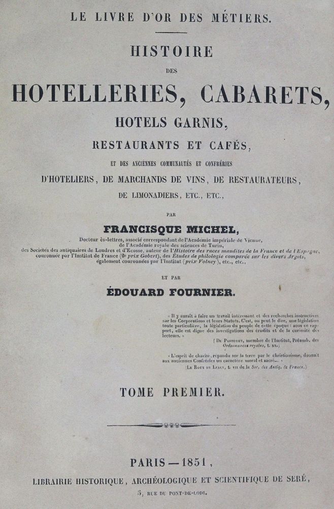 Große Abbildung Nr.2: 125-657 Michel,F. u. E.Fournier.: (Küche und Haushalt, Gaststätten-Hotellerie)
