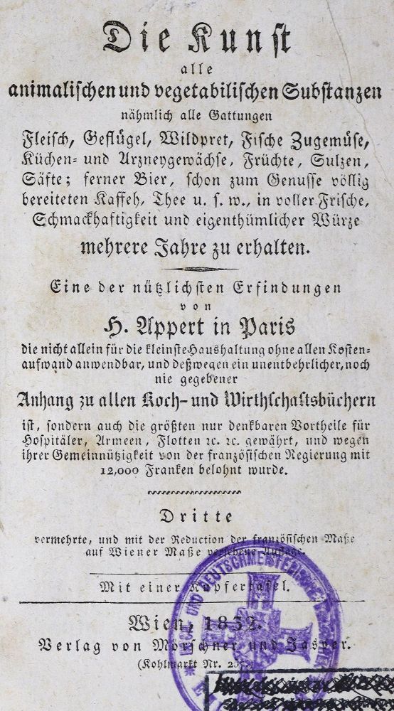 Große Abbildung Nr.1: 125-673 Appert,(F.).: (Küche und Haushalt, Haushalt)