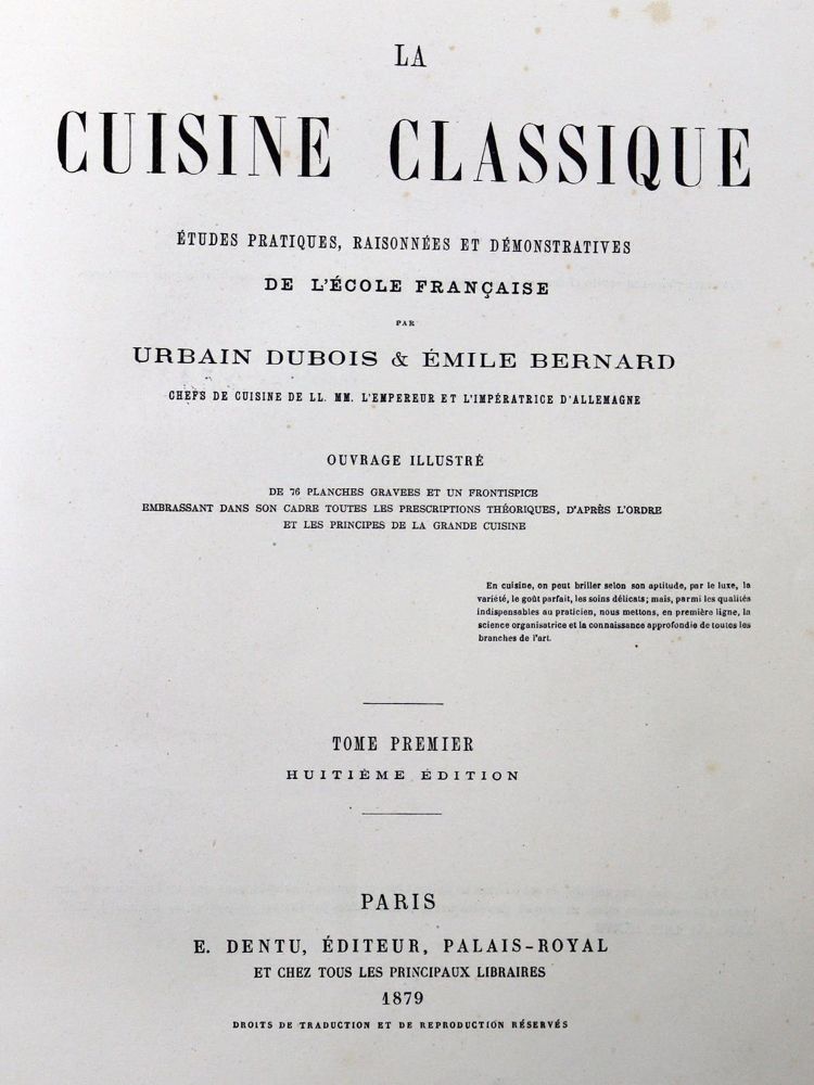 Große Abbildung Nr.2: 125-689 Dubois,U. u. E.Bernard.: (Küche und Haushalt, Kochbücher)
