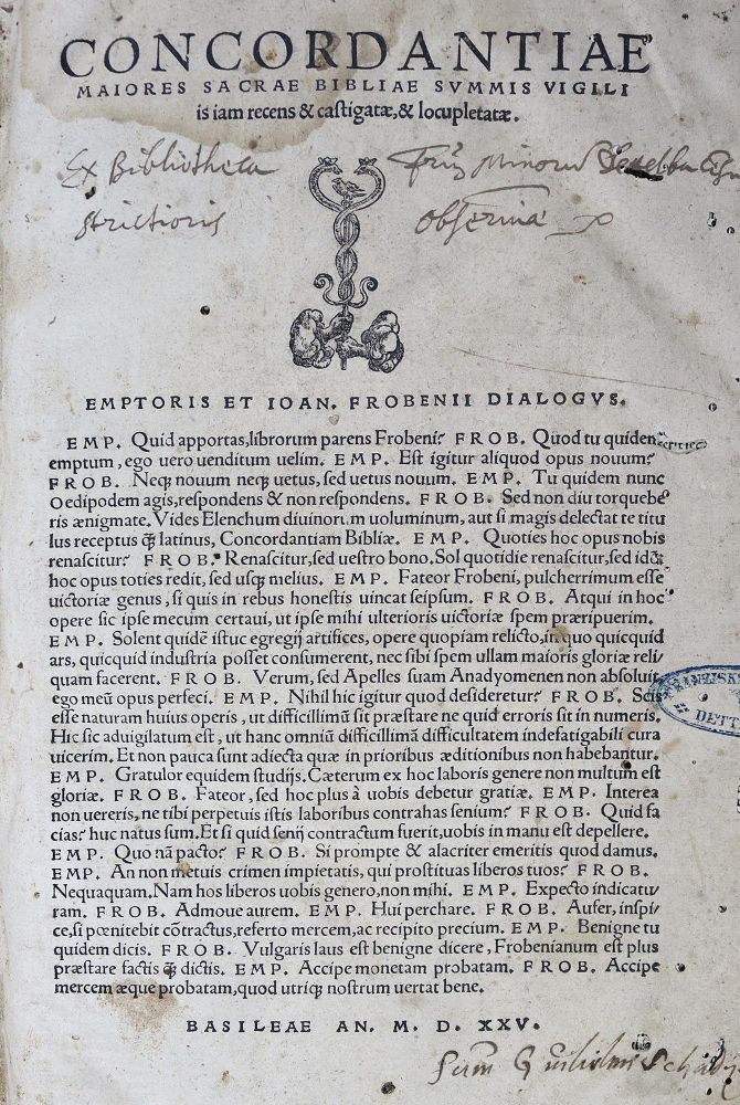 Große Abbildung Nr.1: 125-69 (Conradus v. Halberstadt).: (Bibeln, Konkordanz)