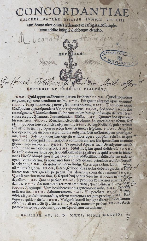 Große Abbildung Nr.1: 125-70 (Conradus von Halberstadt).: (Bibeln, Konkordanz)