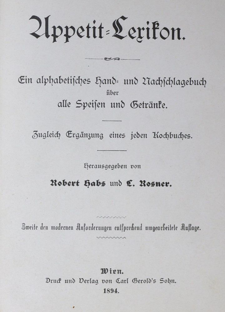 Große Abbildung Nr.1: 125-707 Habs,R. u. L.Rosner.: (Küche und Haushalt, Kochbücher)