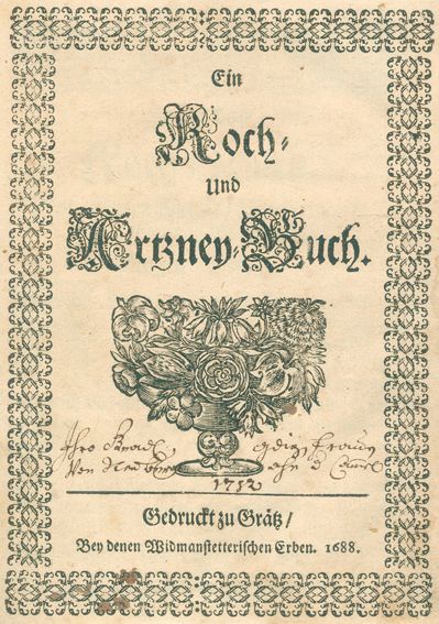 Große Abbildung Nr.1: 125-718 Koch- und Artzney-Buch, Ein.: (Küche und Haushalt, Kochbücher)
