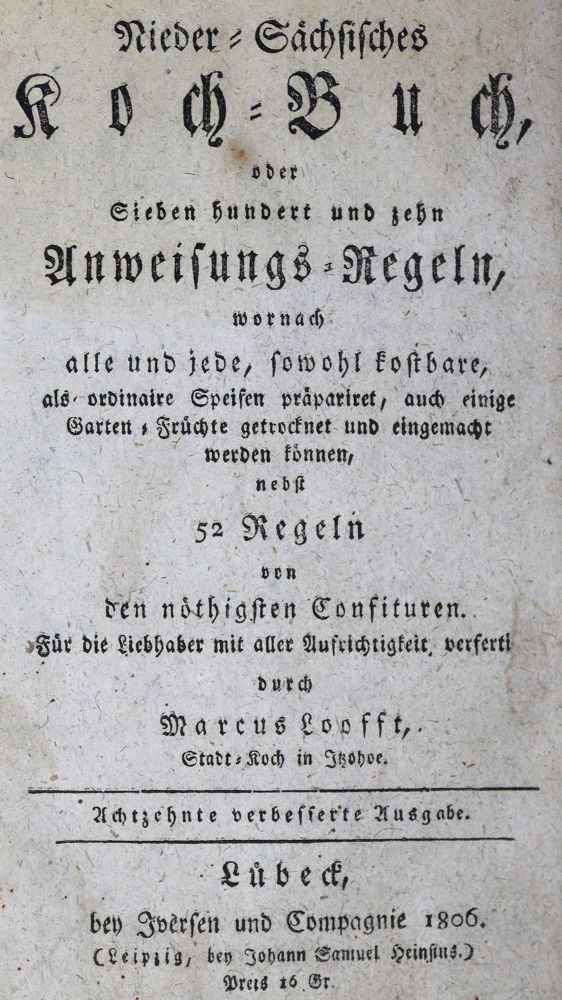 Große Abbildung Nr.2: 125-734 Looft,M.: (Küche und Haushalt, Kochbücher, Niedersachsen)