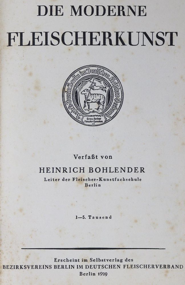 Große Abbildung Nr.1: 125-763 Bohlender,H.: (Küche und Haushalt, Metzgerei)