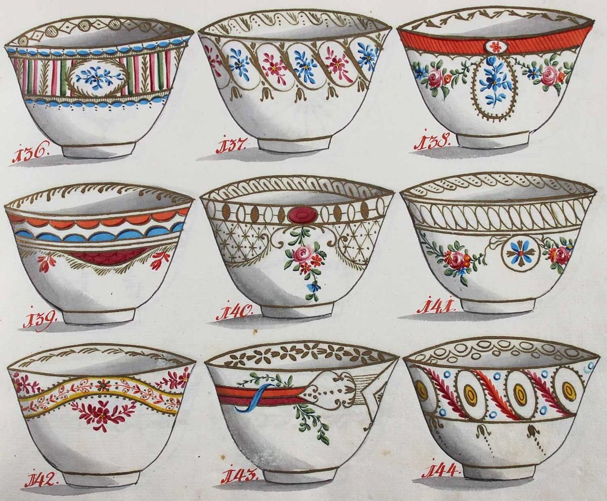 Große Abbildung Nr.12: 125-767 Holzapfel u. Greiner, Rudolstadt.: (Küche und Haushalt, Porzellan u. Keramik, Koppchen)