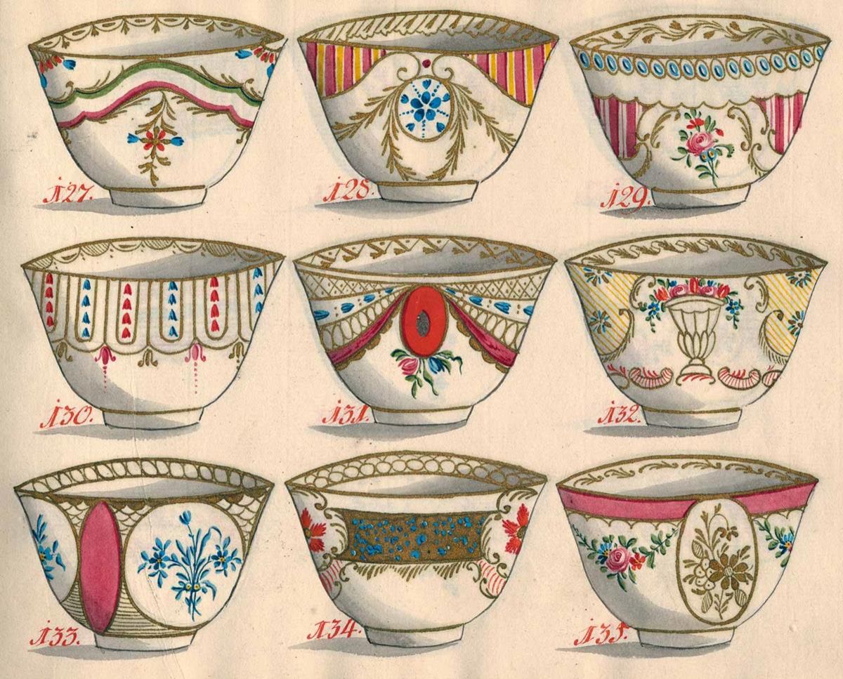 Große Abbildung Nr.13: 125-767 Holzapfel u. Greiner, Rudolstadt.: (Küche und Haushalt, Porzellan u. Keramik, Koppchen)