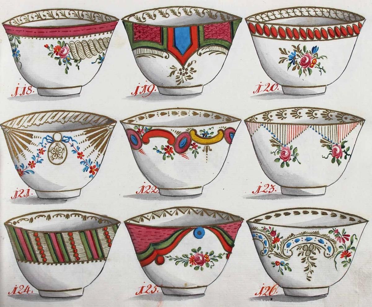 Große Abbildung Nr.14: 125-767 Holzapfel u. Greiner, Rudolstadt.: (Küche und Haushalt, Porzellan u. Keramik, Koppchen)