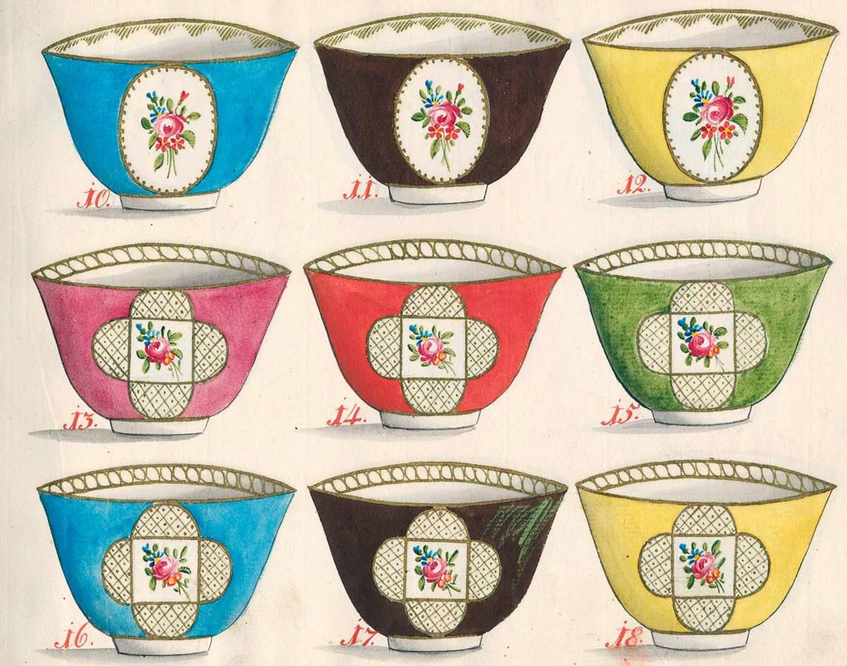 Große Abbildung Nr.4: 125-767 Holzapfel u. Greiner, Rudolstadt.: (Küche und Haushalt, Porzellan u. Keramik, Koppchen)
