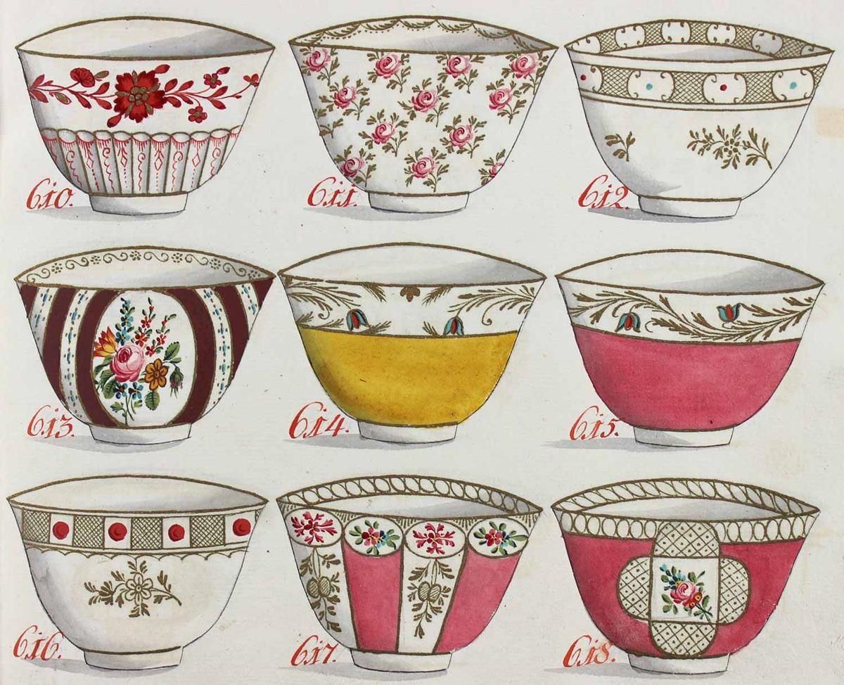 Große Abbildung Nr.6: 125-767 Holzapfel u. Greiner, Rudolstadt.: (Küche und Haushalt, Porzellan u. Keramik, Koppchen)