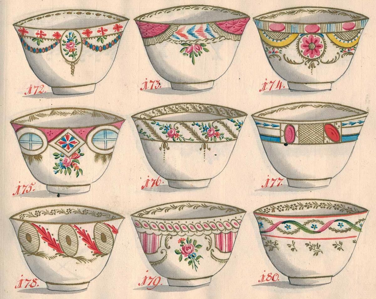 Große Abbildung Nr.8: 125-767 Holzapfel u. Greiner, Rudolstadt.: (Küche und Haushalt, Porzellan u. Keramik, Koppchen)