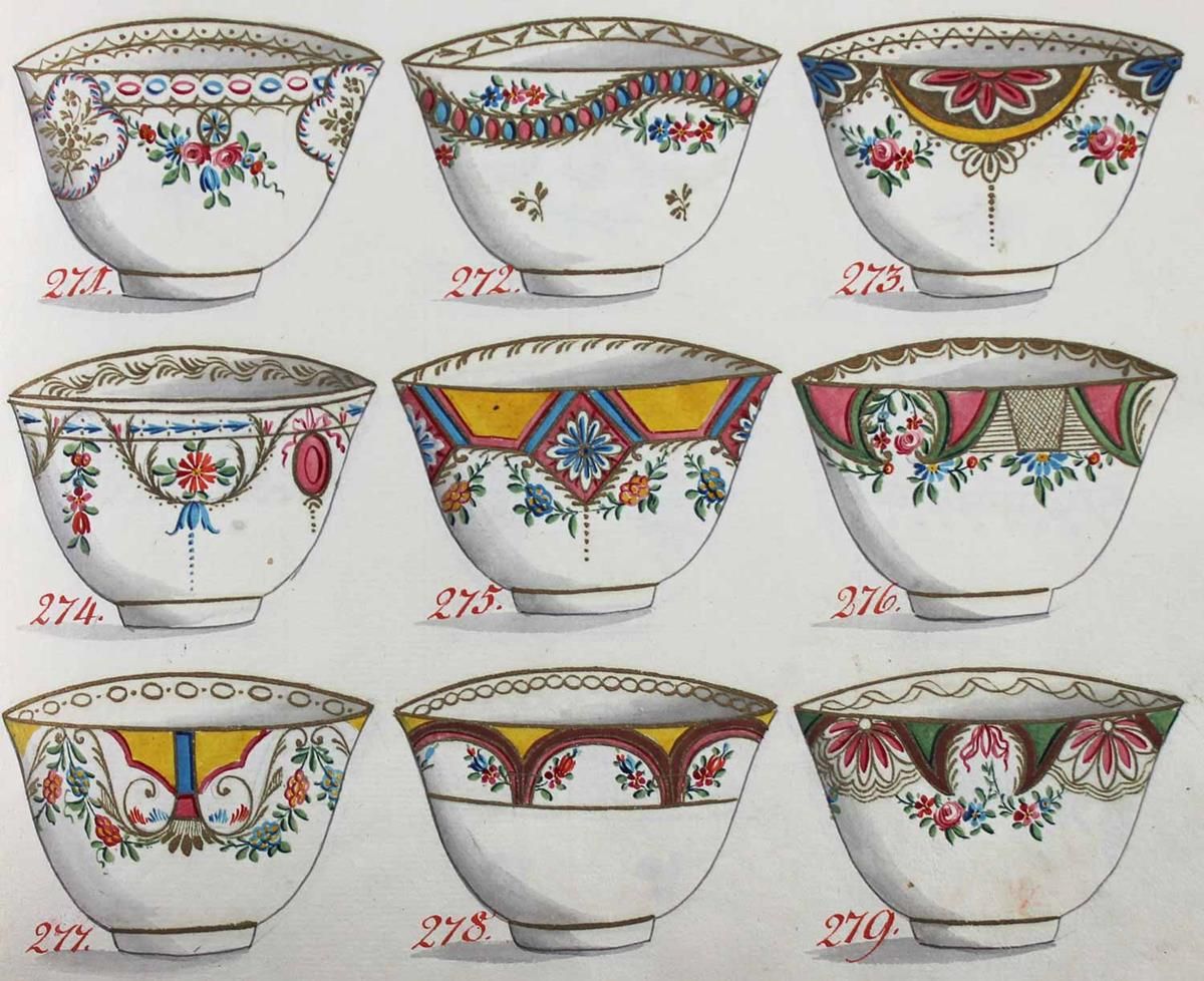 Große Abbildung Nr.9: 125-767 Holzapfel u. Greiner, Rudolstadt.: (Küche und Haushalt, Porzellan u. Keramik, Koppchen)