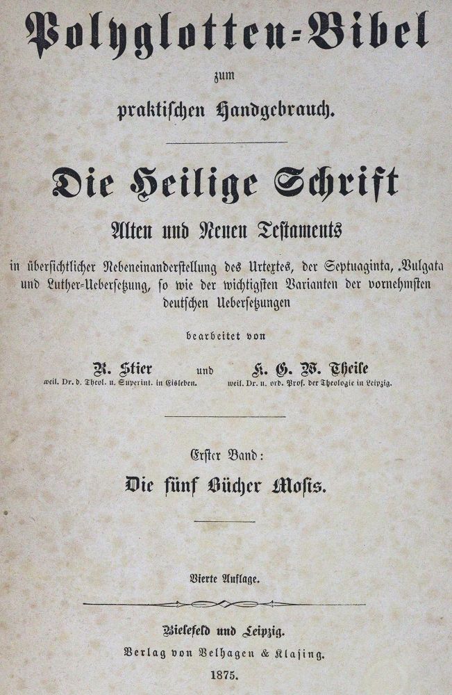 Große Abbildung Nr.1: 125-77 Polyglotten-Bibel: (Bibeln)