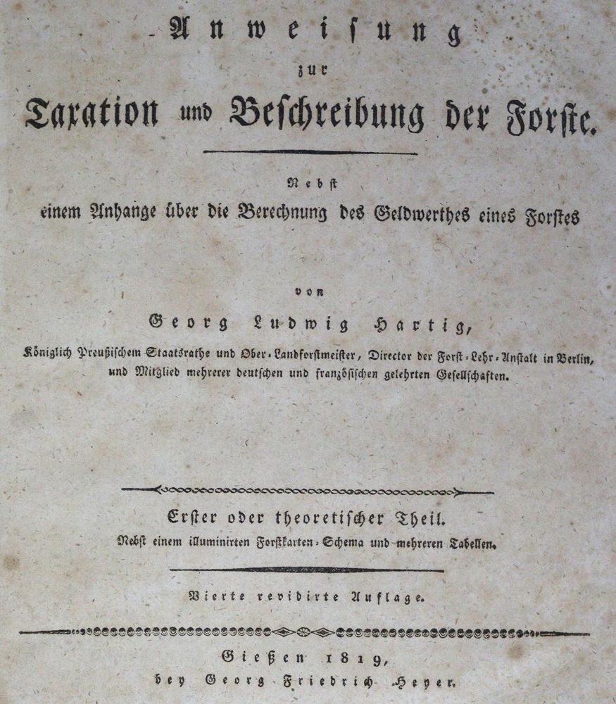Große Abbildung Nr.1: 125-779 Hartig,G.L.: (Land- und Forstwirtschaft, Forstwirtschaft)