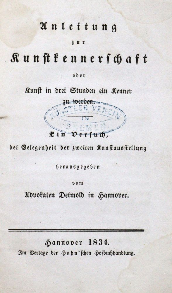 Große Abbildung Nr.1: 125-826 Detmold,(J.H.).: (Kunstwissenschaft)